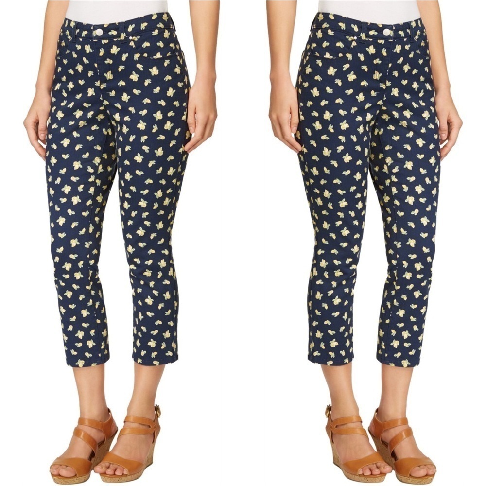 Charter Club When Life Gives you Lemons Printed Capri Crop Jeans 12